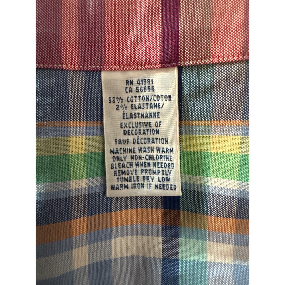 Ralph Lauren Slim Fit Stretch Oxford Plaid Button Down Shirt Men XL - Picture 4 of 4